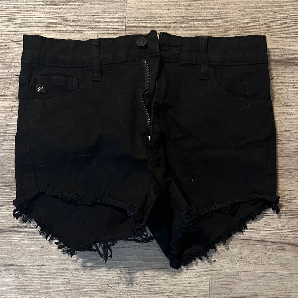 KanCan Black Frayed Hem Jean Shorts